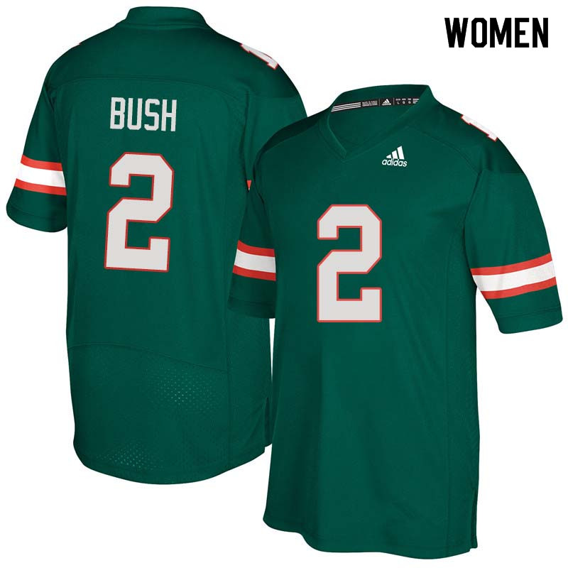 Women Miami Hurricanes #2 Deon Bush College Football Jerseys Sale-Green